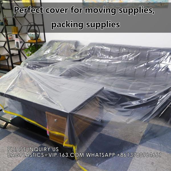 146/12ft Plastic Sofa Couch Cover,Furniture Covers,Waterproof Couch Covers, Couch Covers For Sectional Sofa