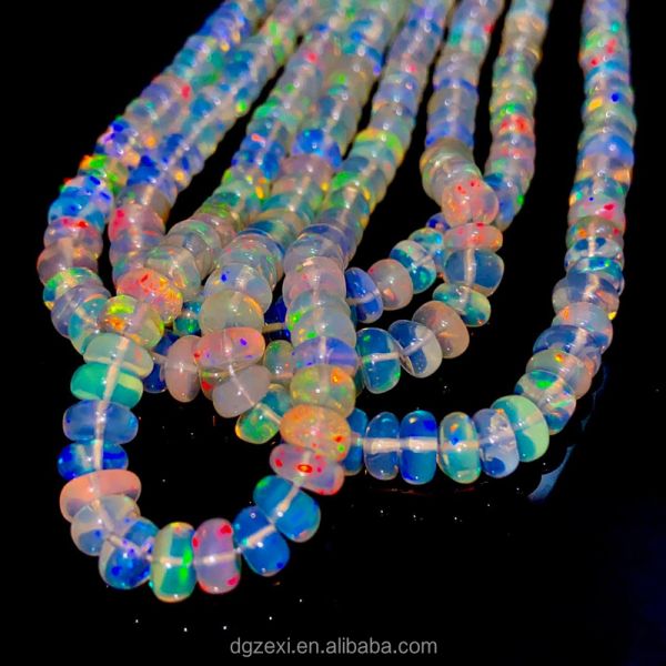 CZX 16inch Opal Beads 3mm to 5mm Size  Beads Round Shape Stone Multi Fire