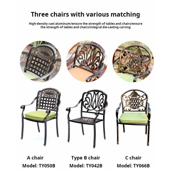 Balcony Dining Round Cast Aluminum Patio Table And Chairs Bistro Set