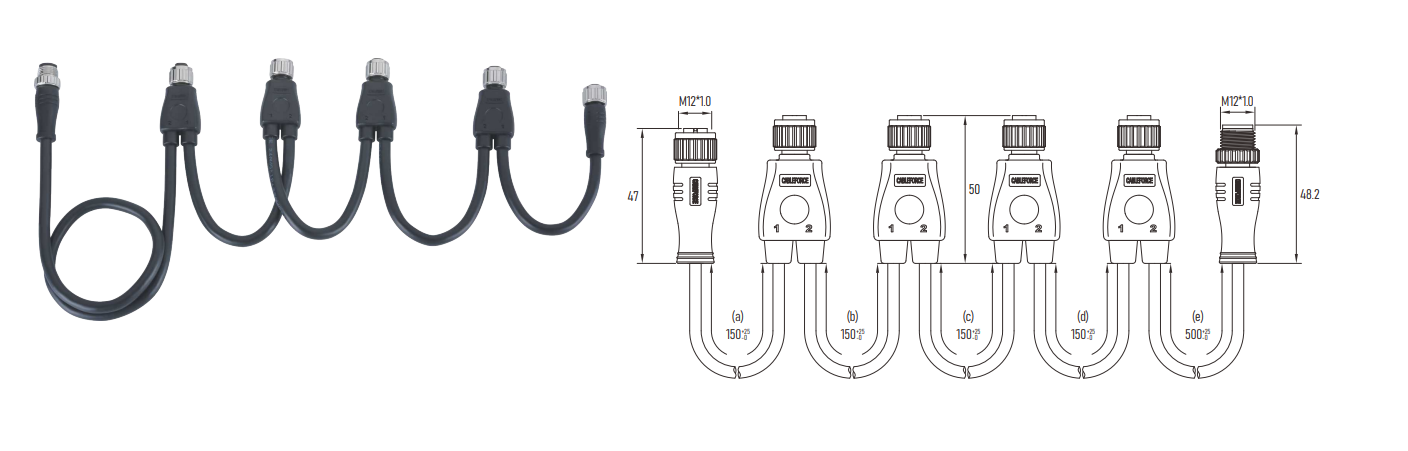 Закодированный датчика привода кабеля 1 Splitter 5 женский M12 кабель мужчины к