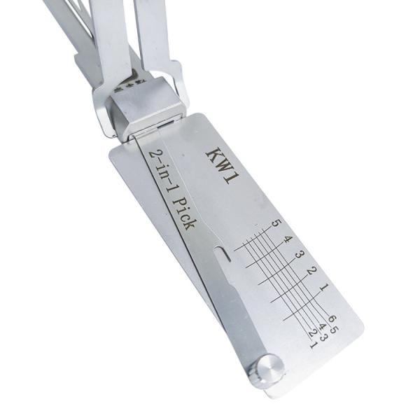 Лиши Дом Замок Подборка Серебряный Нержавеющая сталь Дверный замок Лиши 2in1 Подборка Инструмент Kw1 Lockpick набор Декодер