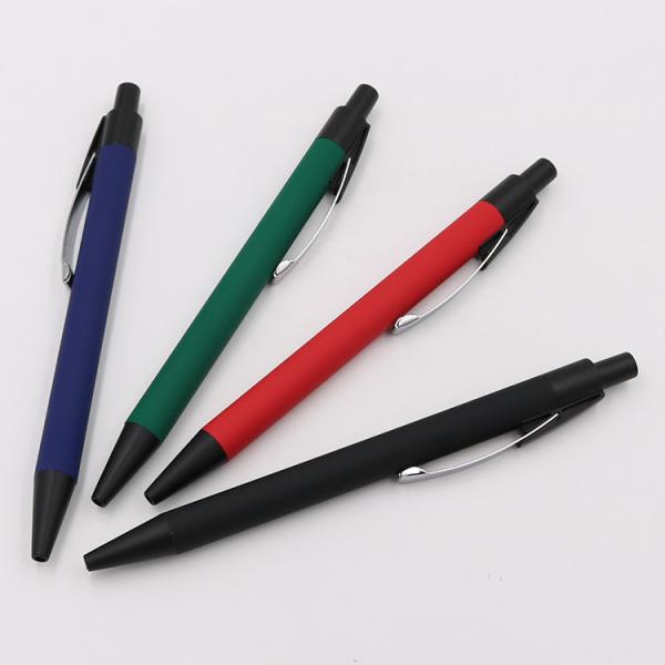 Colorful Metal Ballpoint Pen Press Style Classic Aluminum Ball Pen With Clip