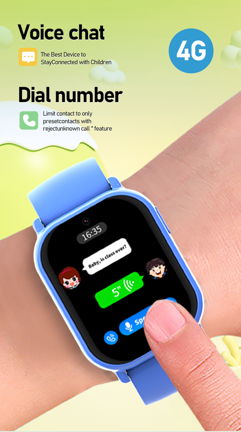 Eraysun Children's Smart Watch SOS WIFI HD Screen Video Call 1.52 Inch GPS Tracker Location 4g Kids Smart Watch Health Monitor