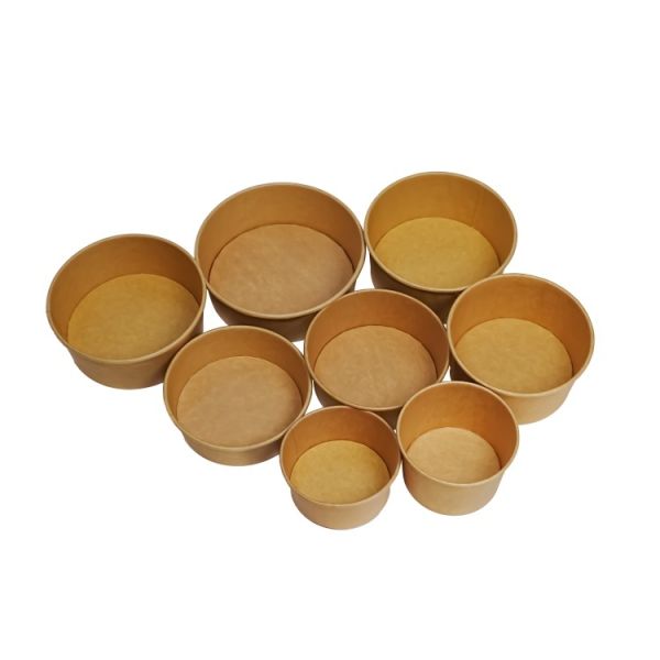 Wholesale customized eco-friendly and biodegradable kraft paper salad takeaway disposable paper bowl