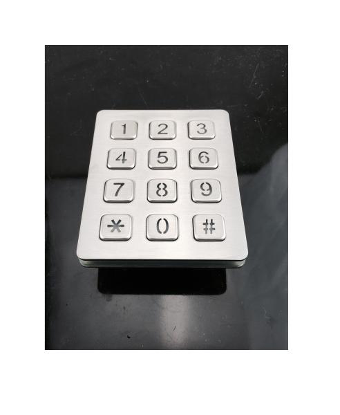 12 keys Panel mounted stainless steel illuminanted keypad with male pin out connector