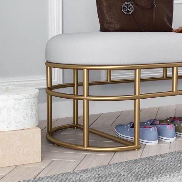 Living Room Furniture Bamboo Shoe Rack Bench with Cushion and Entryway Sitting Stool