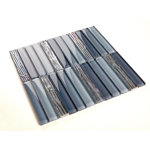 Mosaicos de vidrio para pared interior grises decorativos y elegantes de 300x300mm para apartamentos y proyectos de renovación