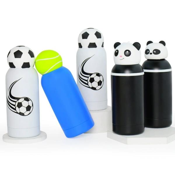  Cartoon Kids Bestie Bottle Insulated Stainless Steel Water Bottle With Detachable Soft Head Fun Drinking For Kids, Flexible Reusable Straw 16 Ounce