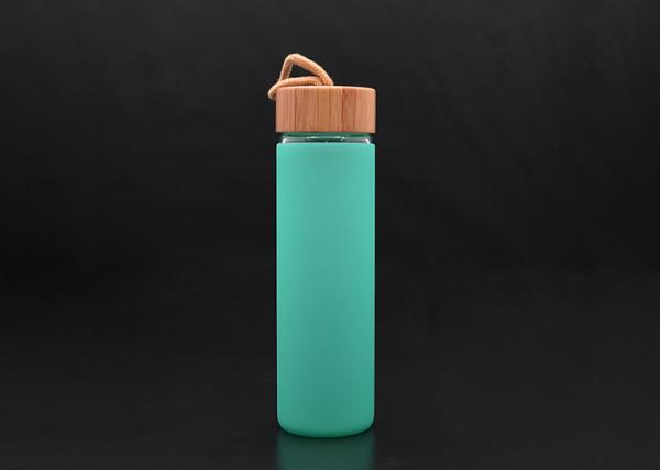 Capacity 500ml Unbreakable Glass Water Bottle Borosilicate Bamboo Water Bottle