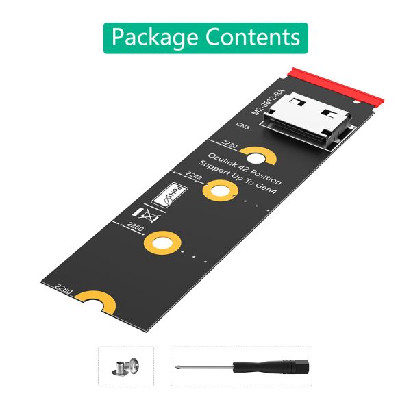 M.2 NVMe PCIe 4.0 X4 to OcuLink SFF-8612 4i Host Adapter with 64Gbps Data Transfer for SSD and eGPU