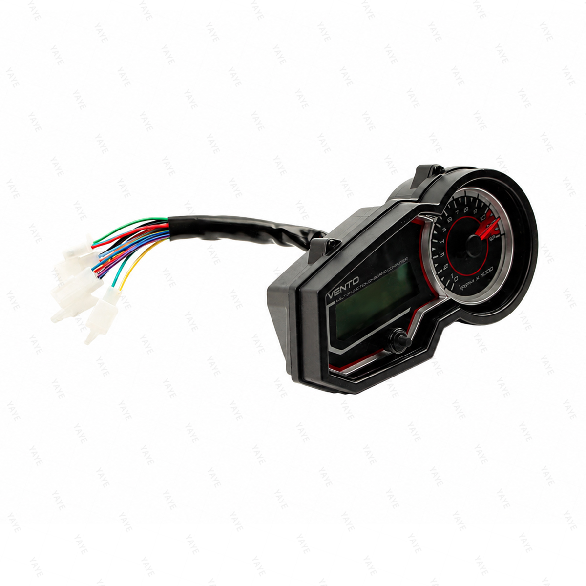 LCD digital speedometer dashboard with simplified odometer and tachometer for Vento Lithium 150, Lithium 2.0, AKT TTR180, TTR 180, TTR 150, Hornet GT200, and GT 200.