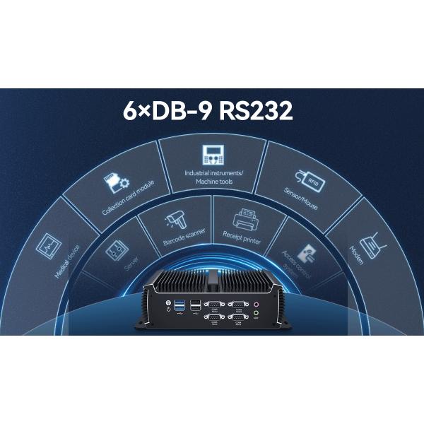 Dual Ethernet 6COM PC industriel avec processeur Intel Core i5 6200U 2 cœurs 4 fils
