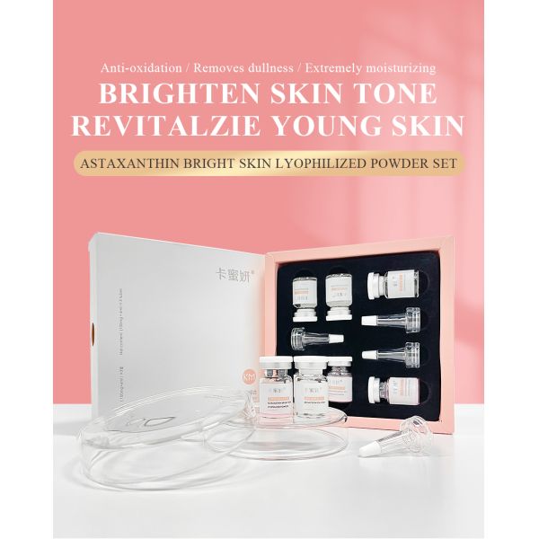 OEM Hot Selling Lightening Moisturizer Astaxanthin Repair Essence Brightening Repair Freeze-Dried Powder Firming Ampoule Serum