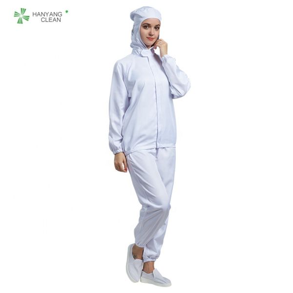 H-1107 Hanyang Clean Fast Food Factory Uniform 100% Polyester Unisex Stand Collar Elastic Hem Sleeves