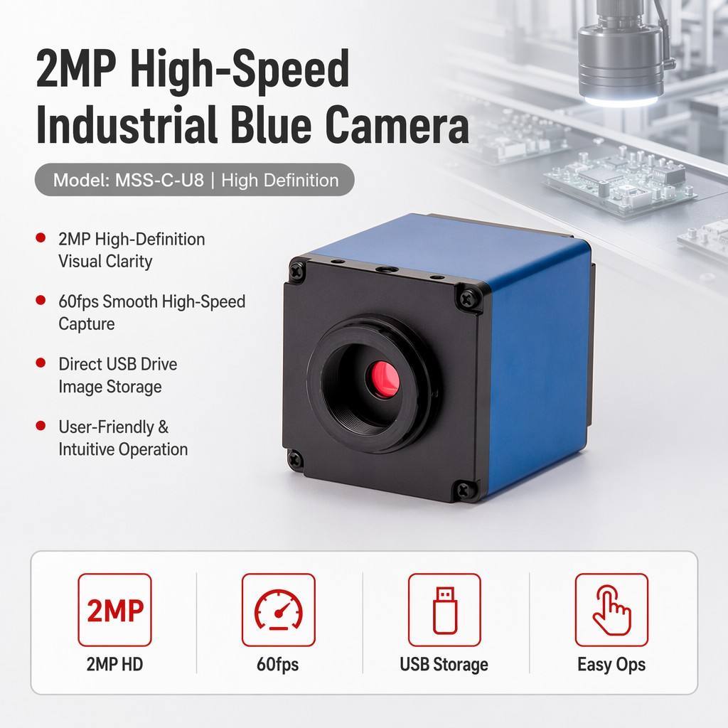 OEM Factory 2MP 60fps Microscope Camera U-disk Photo Storage for Industrial QC