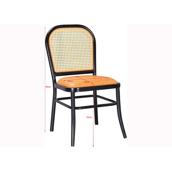 Wholesale New Modern Wrought Iron Leather Rattan Restaurant Chair
