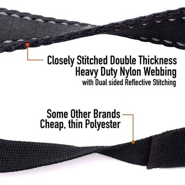 Durable Double Handle Dog Leash Reflective Pet Leash Customized Pet Leash For Large Dog