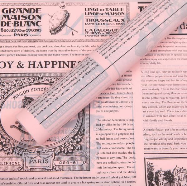 Papel de envolvimento impermeável da flor do jornal do vintage para o florista do ramalhete