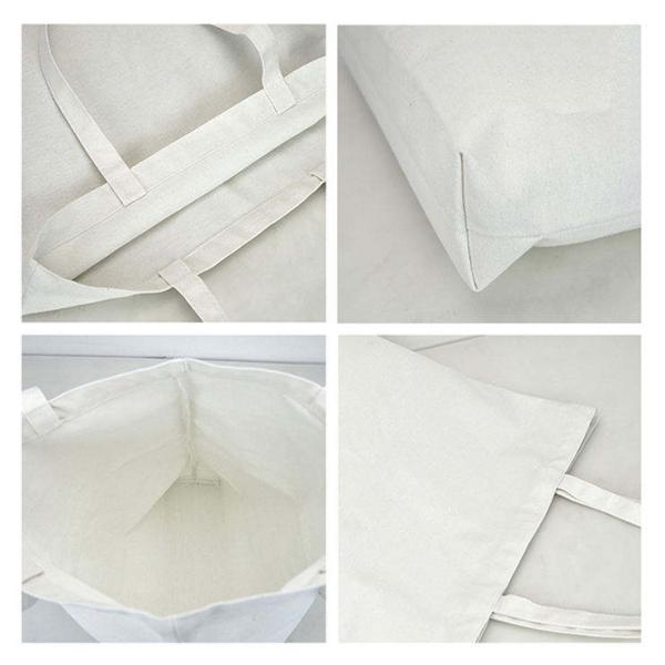 Plain White Blank Cotton Canvas Tote Bag With Custom Print Logo For Business Shopping