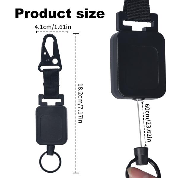 Deyi Badge Reel Heavy Duty Carabiner Badge Holder Extendable Badge Reel ID Holder Key Ring Steel Retractable