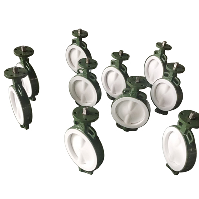 PFTE Lined Ball valve Butterfly valve check valve  stop valve Fluorine lined pipe fittings for Acid Chemical Tank