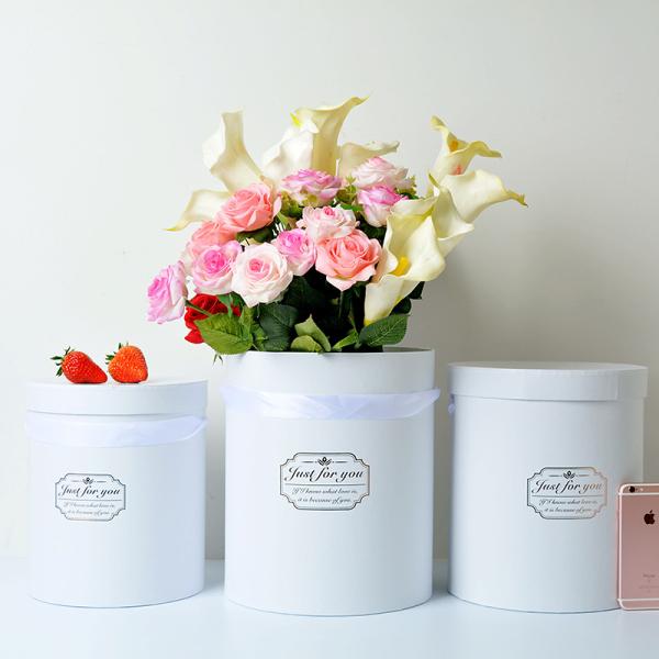 Caja de embalaje de flores de sombrero redondo con tapa de aniversario
