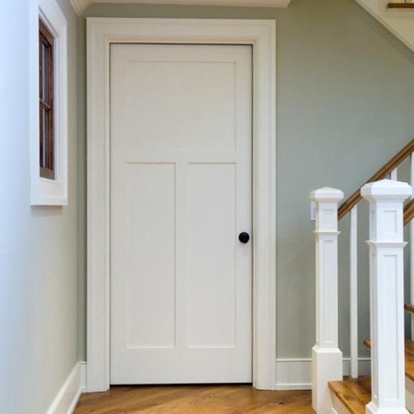 Solid Wooden Composite Front Doors , Interior Double Swing French Doors Long Lifespan
