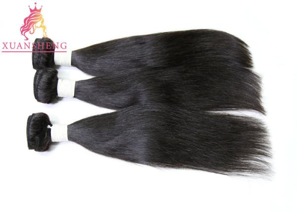 Silk Straight Raw Peruvian Human Hair Bundles Virgin Extension For Black Woman