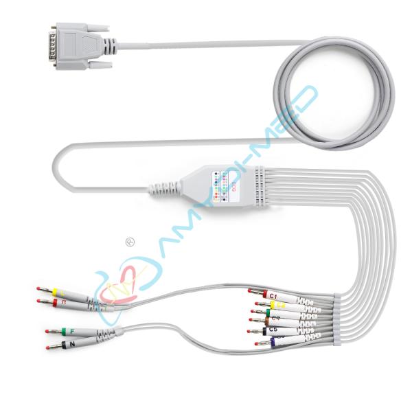 Medical Device Suppliers Ekg Cable Grey Banana 4.0 15Pin 10 Leads Ekg Cord