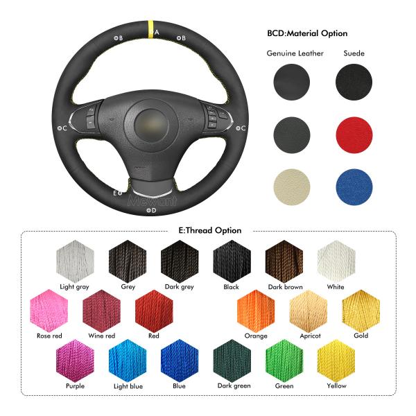 Custom Hand Stitching Carbon Suede Steering Wheel Cover for Chevrolet Corvette C6 2012 2013