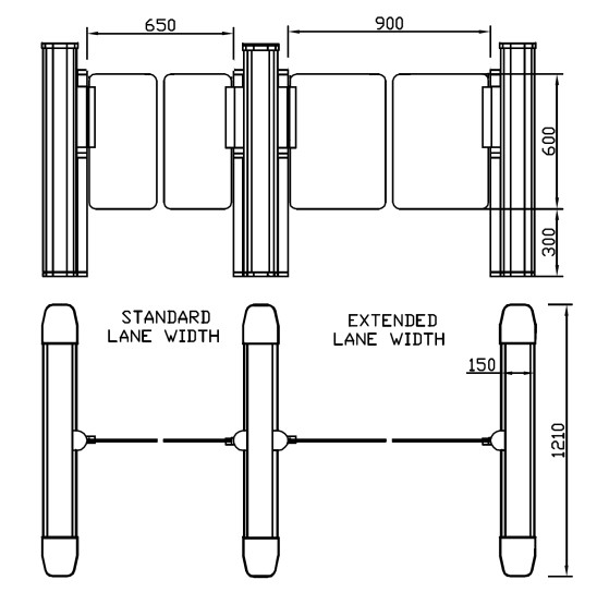 Ворота качания 0.4S прохода станции метро SS314 600mm пешеходные