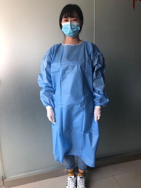 Medical Exam Disposable Isolation Coveralls , Long Sleeves Surgical Isolation Gowns