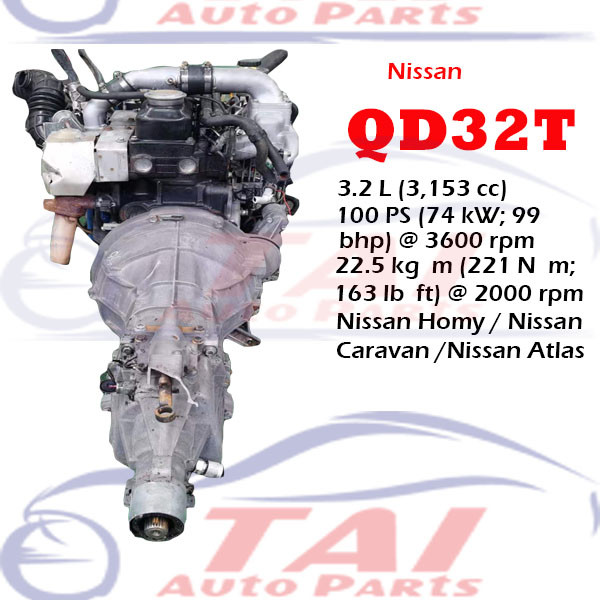 Japanese QD32 Turbo Nissan Engine Parts Diesel Engine With Gearbox For Nissan Cabstar