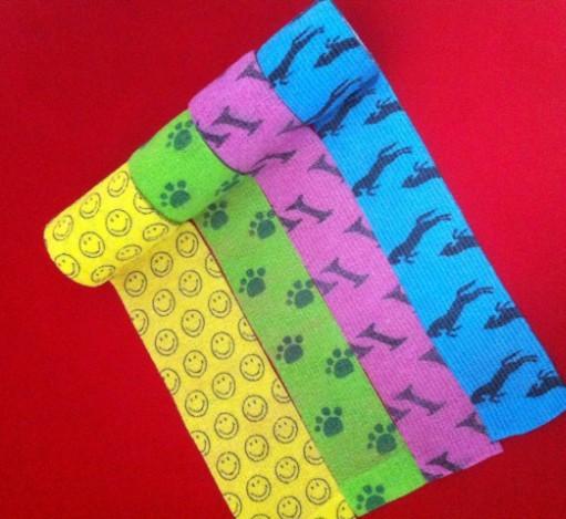 Non-woven porous printed self-adherent flexible strong tape horse bandage 10cm x 4.5m