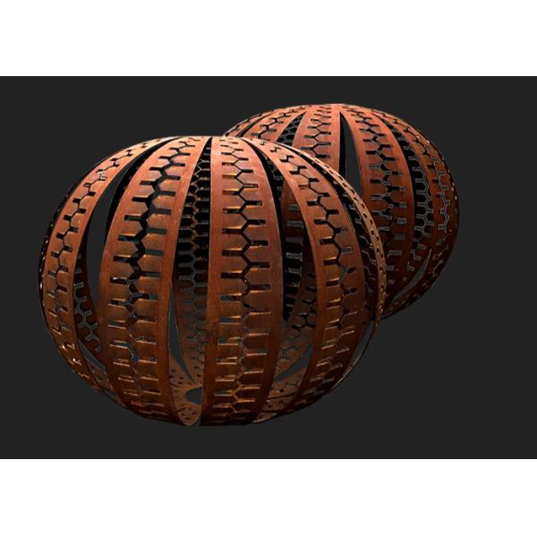 Outdoor Decor Corten Steel Sculpture , Painted Stainless Steel Ball Sculpture