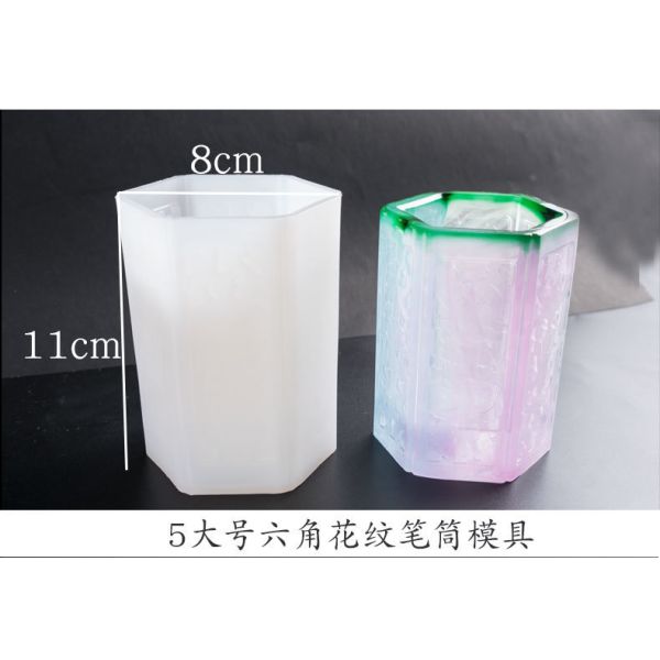 Large pen holder cylindrical square multi specification table mold patterned pen holder silicone mold