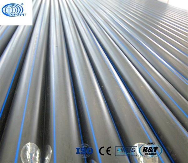 Water Supply Flexible PE HDPE Irrigation Pipe Black With Blue Strip