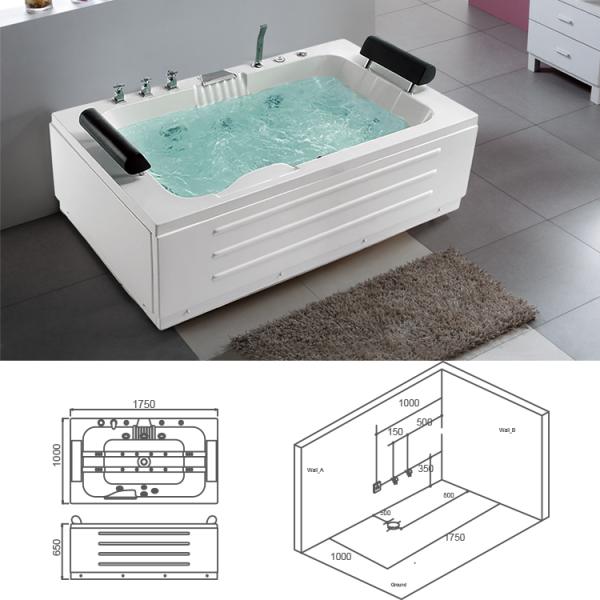 Джакузи 1700 x 1000 джакузи ванны массажа SPA 70 дюймов роскошное