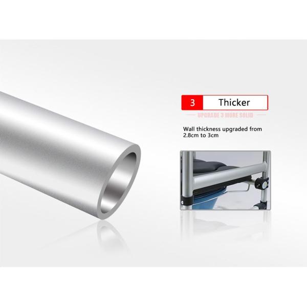 Heavy Duty Aluminum Toilet Wheel Chair With Locking Wheels For Seniors