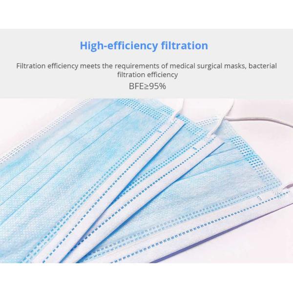 Bacteria Resistant 3 Ply Non Woven Face Mask Medical Mouth Mask
