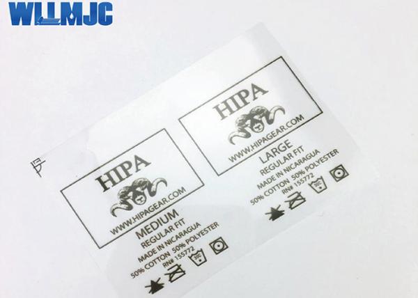 custom brand logo print sports shirt swimwear garment heat press on tagless heat transfer care labels for t-shirt clothi