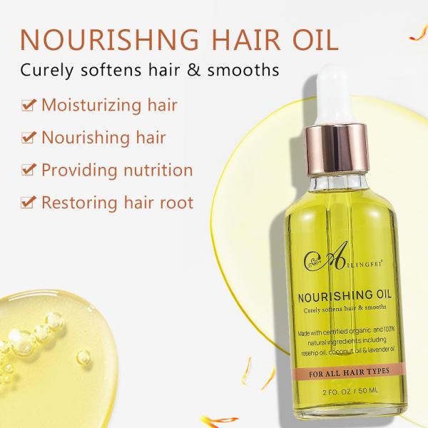 Private Label Moisturizing Nourishing Hair Oil Natural Rosmary Oil Castor Seed Oil Ginger Root Oil Lavender Oil Massage