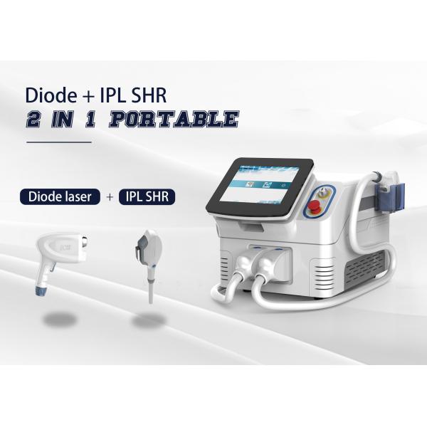 Portable 2 In 1 Professional Laser Hair Removal Equipment Plus E - Light IPL SHR OPT RF
