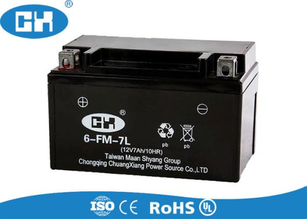 Valve Regulated Sealed Motorcycle Batteries YTX7A - L For Scooter 150 * 85 * 92mm