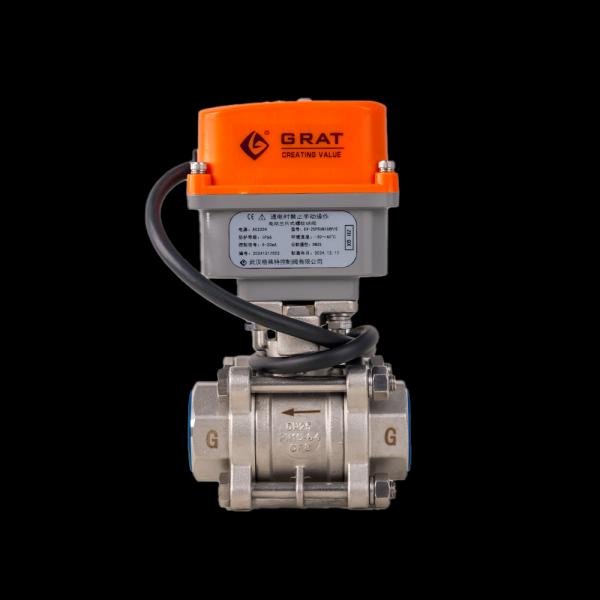 Miniature Electric 304/316 Stainless Steel Threaded Ball Valve for Automated On/Off and Flow Regulation in Chemical Fluids