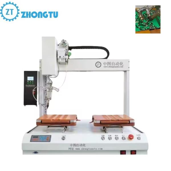 Accurate Double Working Station Automatic Soldering Machine for PCB Board Soldering