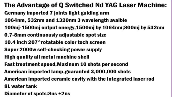 2000W Large Energy Q - Switched ND Yag Laser Machine For Tattoo Removal / Nevus Of Ota / Pigmentation Removal