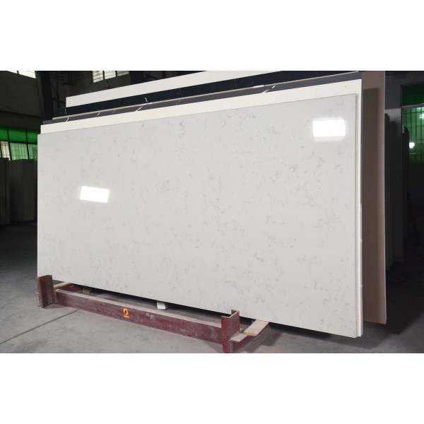 15MM Daring Carrara Dark Chalky Veins Quartz Stone With Cmmercial