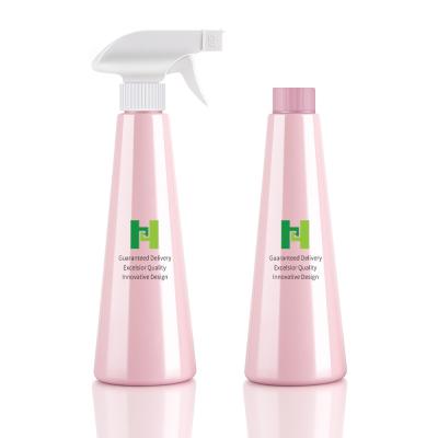 400ML Eco Friendly Spray Bottles , Pink Empty PET Plastic Bottles With Trigger Sprayer