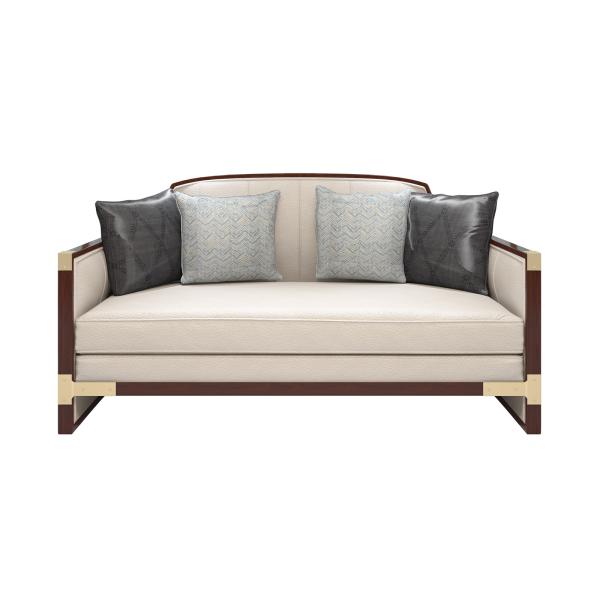 Hotel Lobby furniture modern Chinese style Solid wood Sofa set used Grey fabric cloth seating